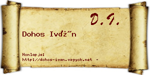 Dohos Iván névjegykártya