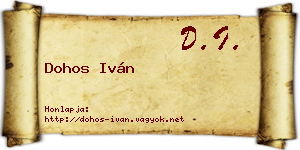 Dohos Iván névjegykártya